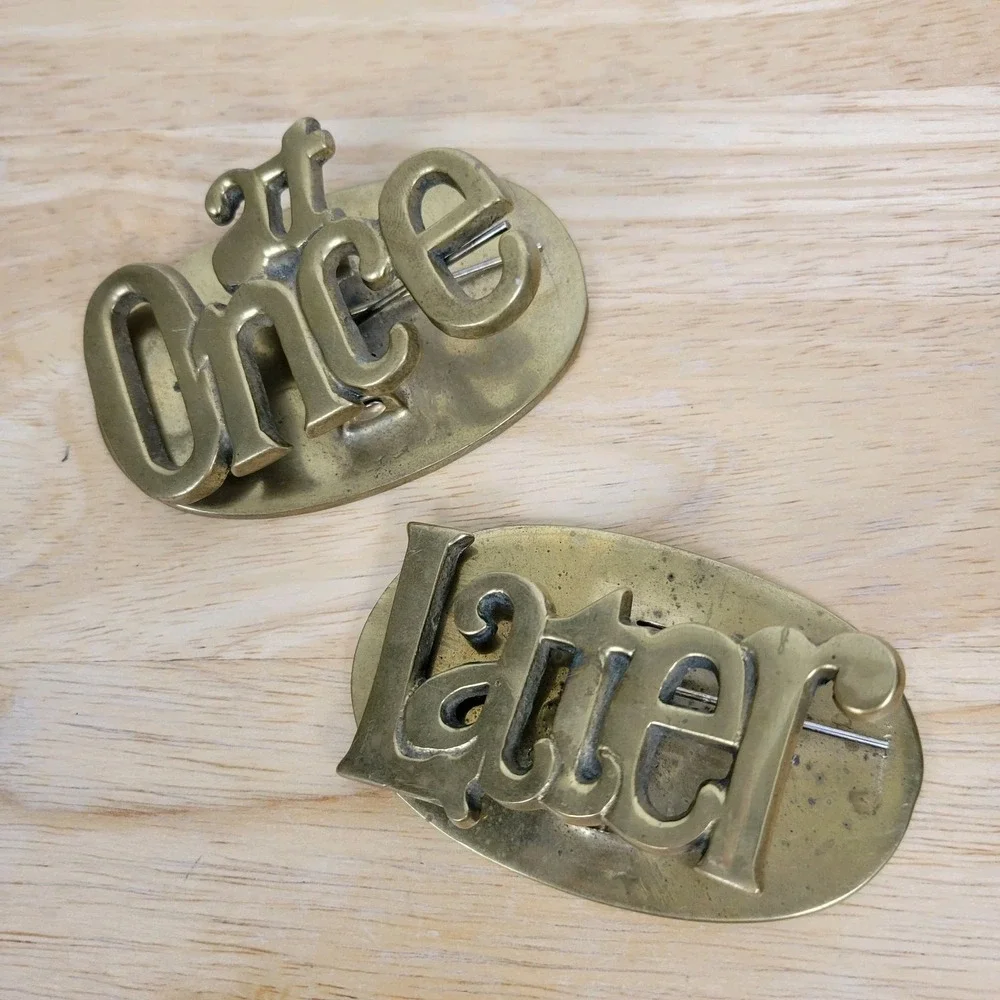 Vintage Mid-Century Modern Solid Brass Desk Clips 